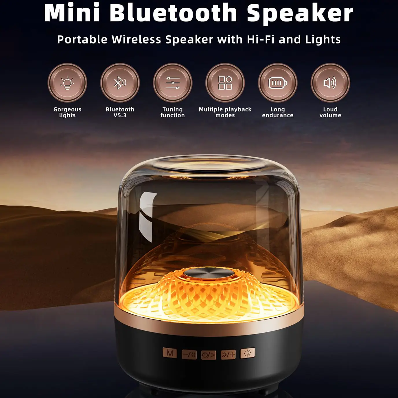 Portable Bluetooth Speaker with Smartphone Compatibility, USB Radio, Rechargeable Type-C Charging, TWS Stereo Sound, 5 RGB Lighting Modes, Long Battery Life, Ideal Festival Gift for Audio Devices,back to school,back to school haul
