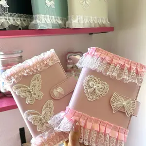 A6 Leather Binder Journal | journaling, scrapbook, notebook, book, aesthetic, coquette, pink journal, white journal, gift ideas