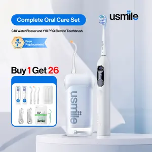 usmile Oral Care Set C10 Portable Water Flosser x Y10 PRO Electric Toothbrush, Powerful Clean for Teeth & Gums