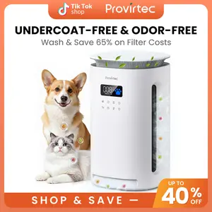 【TikTokShopSpringGlowUp】Provirtec Pawtent Pet Air Purifier for Home, True HEPA & Activated Carbon, Aromatherapy, 360° Intake for Cat & Dog Floating Pet Hair & Undercoat, Odor & Dander, Washable Pre-Filter, Ultra Quiet for Bedroom & Large Room