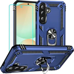 Samsung Galaxy A56 Case: with Screen Protector - Military Grade Protective Cases with Finger Ring Holder Kickstand for Samsung A56(Blue)