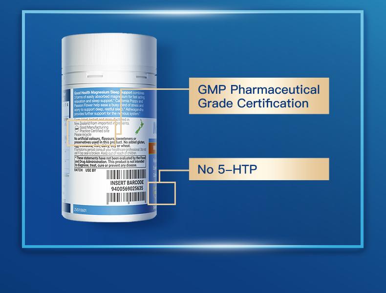 Goodhealth Magnesium Sleep Support - California Poppy & Passionflower & Ashwagandha - Triple Magnesium Complex - Herbal Formula for Stress Relief & Deep Sleep - Energy & Overall Fitness Healthcare - Vitamins -GMP, NZ Made - 30 Capsules - Supplement Edible