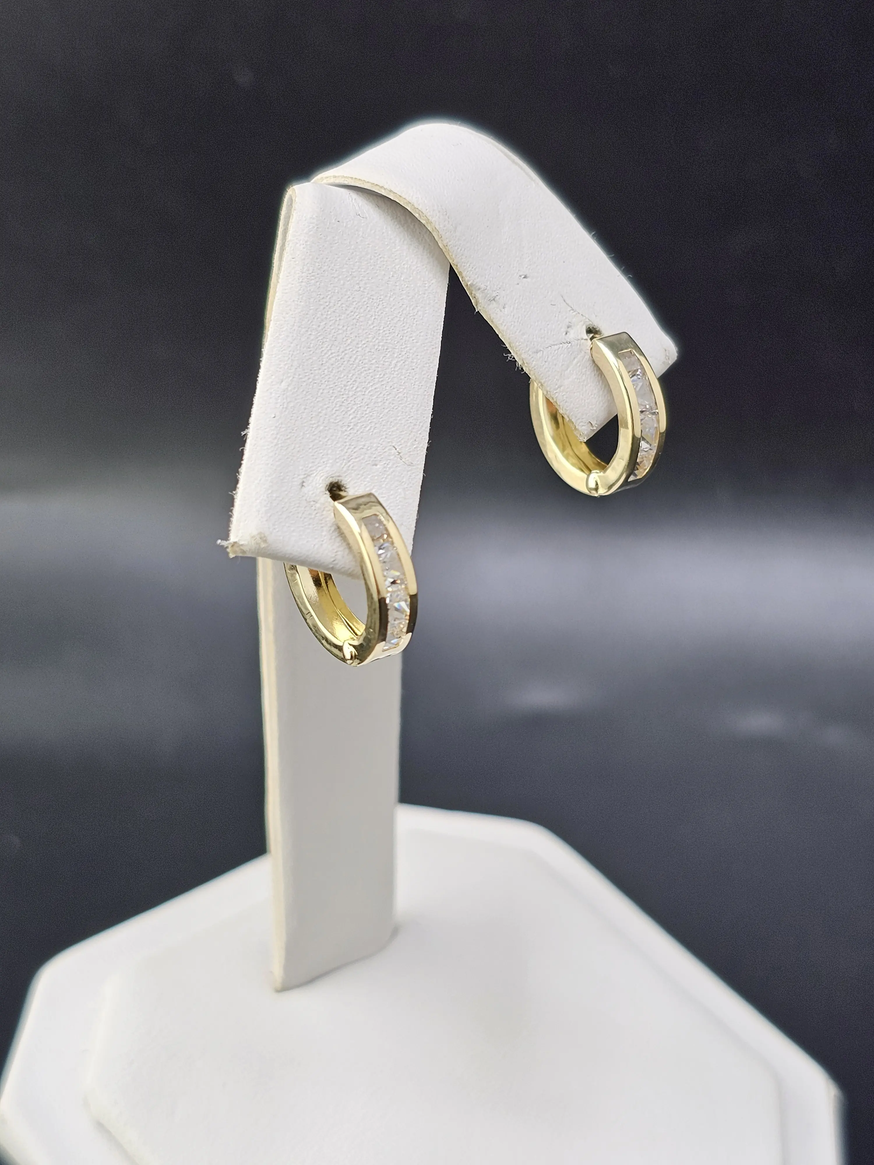 14K Gold Earrings - Huggie Hoops