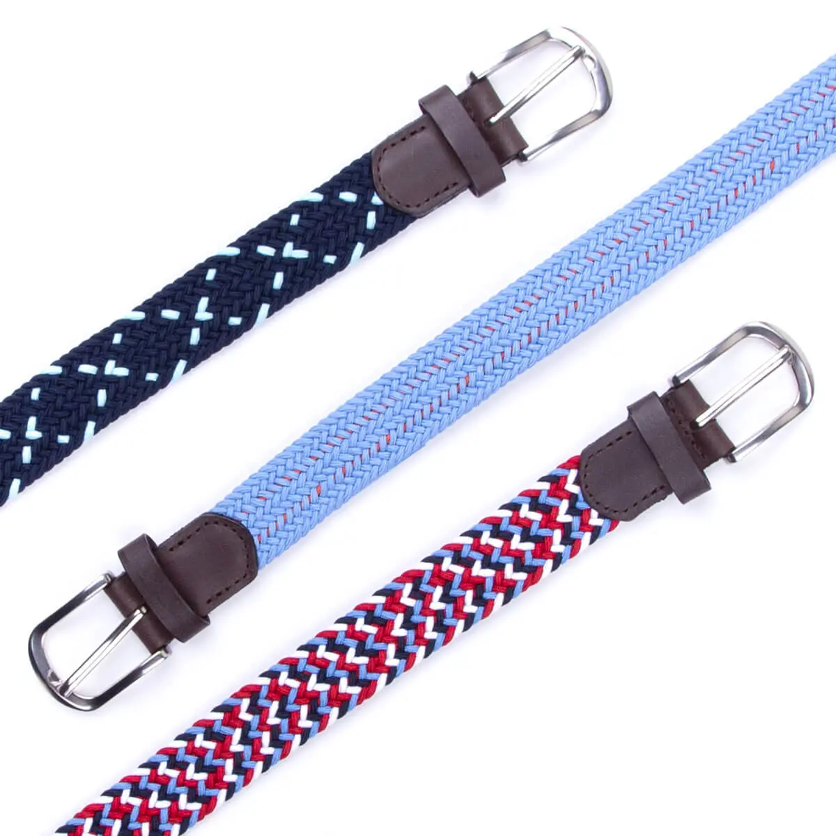 Kids Woven Belt with Leather Trim - Adjustable Boys' Belt, Stylish and Easy to Wear