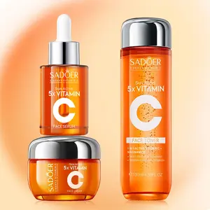 【BUY 1 GET 2 FREE】5X Vitamin Face Toner & 5X Vitamin C Face Serum & 5X Vitamin C Face Cream Sets of vitamin C skin care kits, Moisturizing, Hydration ,Clean,for all Skins Gift for Women