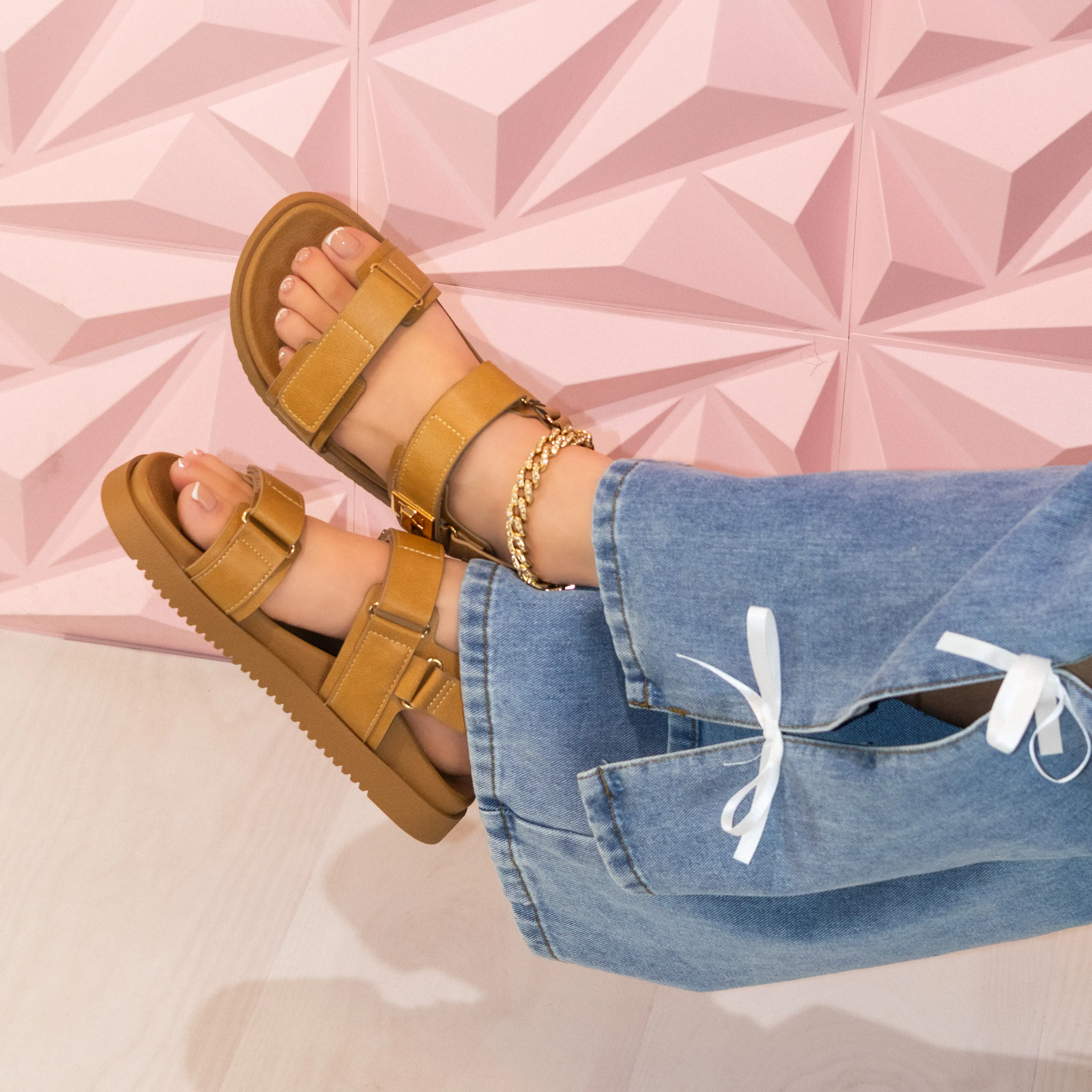 Daniela - Wide Fit Adjustable Double Strap Flat Sandals, Women’s Comfortable Summer Footwear, Cushioned Insole Stylish Casual Open Toe Sandals, Versatile Everyday Beach & Walking Shoes