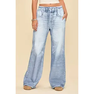 Dear Scarlett Light Denim Illusion Wide Leg Pants (Reg. and Plus)