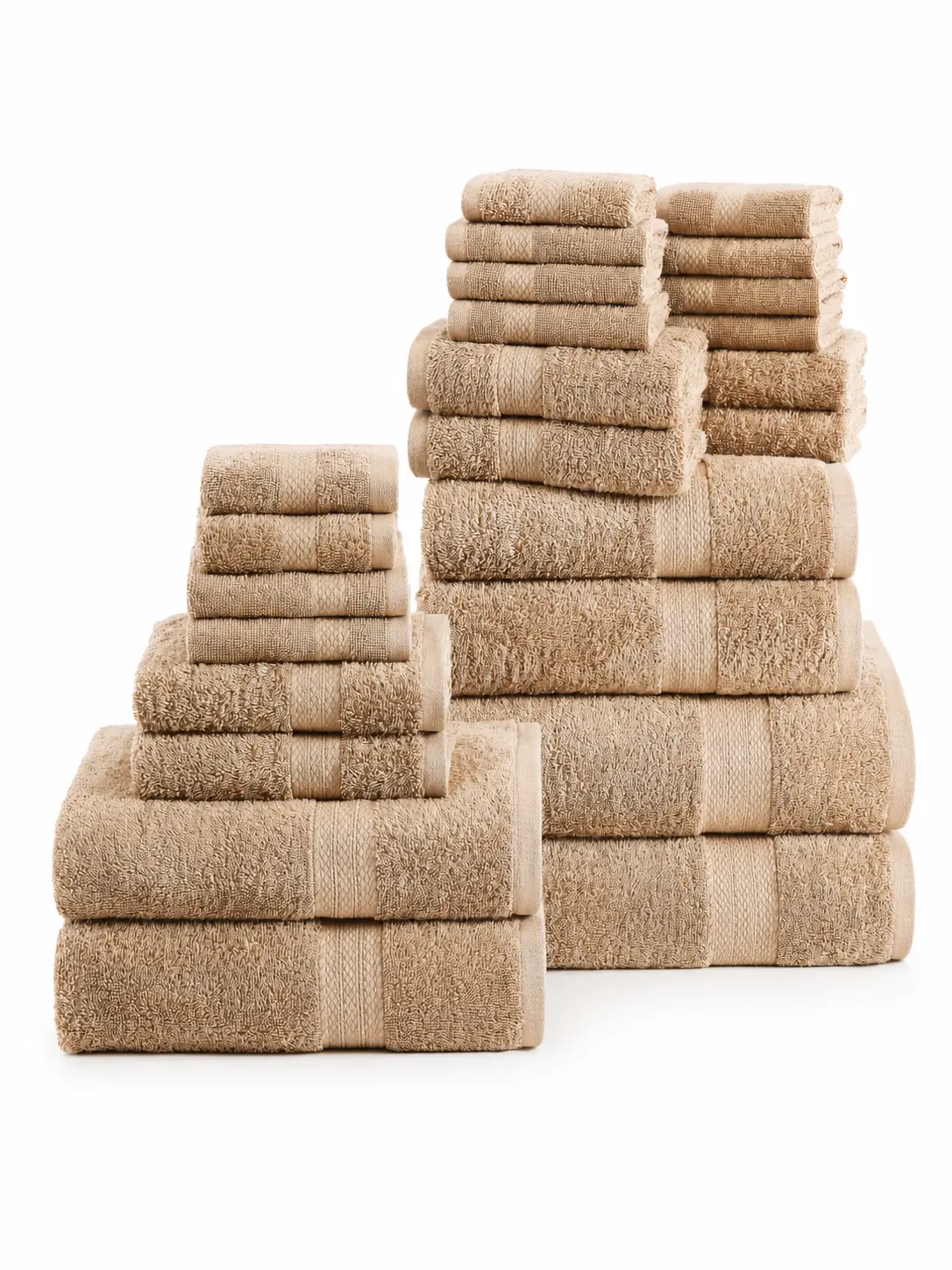 LANE LINEN 100% Cotton Bathroom Towel Set - Super Soft Hotel Collection, Luxury Spa Bath Sheets with Hand Towel, Cotton Bath Towels, Absorbent Towel Beige Beige