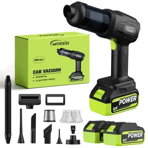 Handheld Car Vacuum Cordless, Portable Cars Vacuum Cleaner with 40000Pa High Power & Suction, Powerful 4-in-1 Hand Held Air Duster Fast Cleaning for Car,Home,Office,Pet Hair (Green)