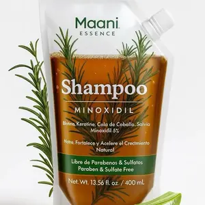 Maani Essence 400ML Minoxidil 5% shampoo W/ Pcs of Rosemary ,Cinnamon, Aloe, Mint real Botanicals for hair growth , hair loss prevention shampoo