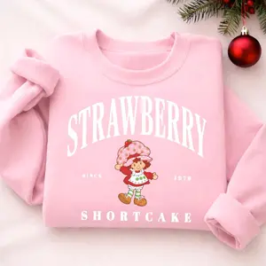 Strawberry Shortcake Very Berry Holiday T-Shirt Sweatshirt, Vintage Cute Cartoon Tee, Strawberry Girl Graphic, Gift For Her X6IF