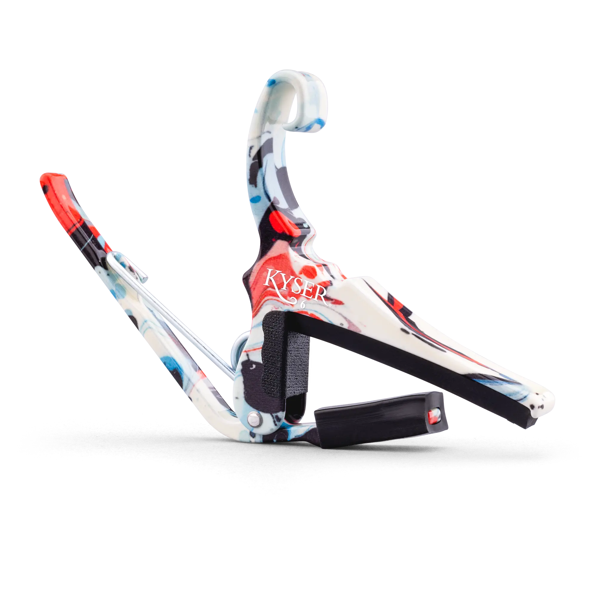 Kyser x Gopherwood Quick-Change Acoustic Guitar Capo Flag, Acoustic Guitar & Bass Accessory with Yin and Yang, 4 Trigrams & Taegeukgi Design for Harmony