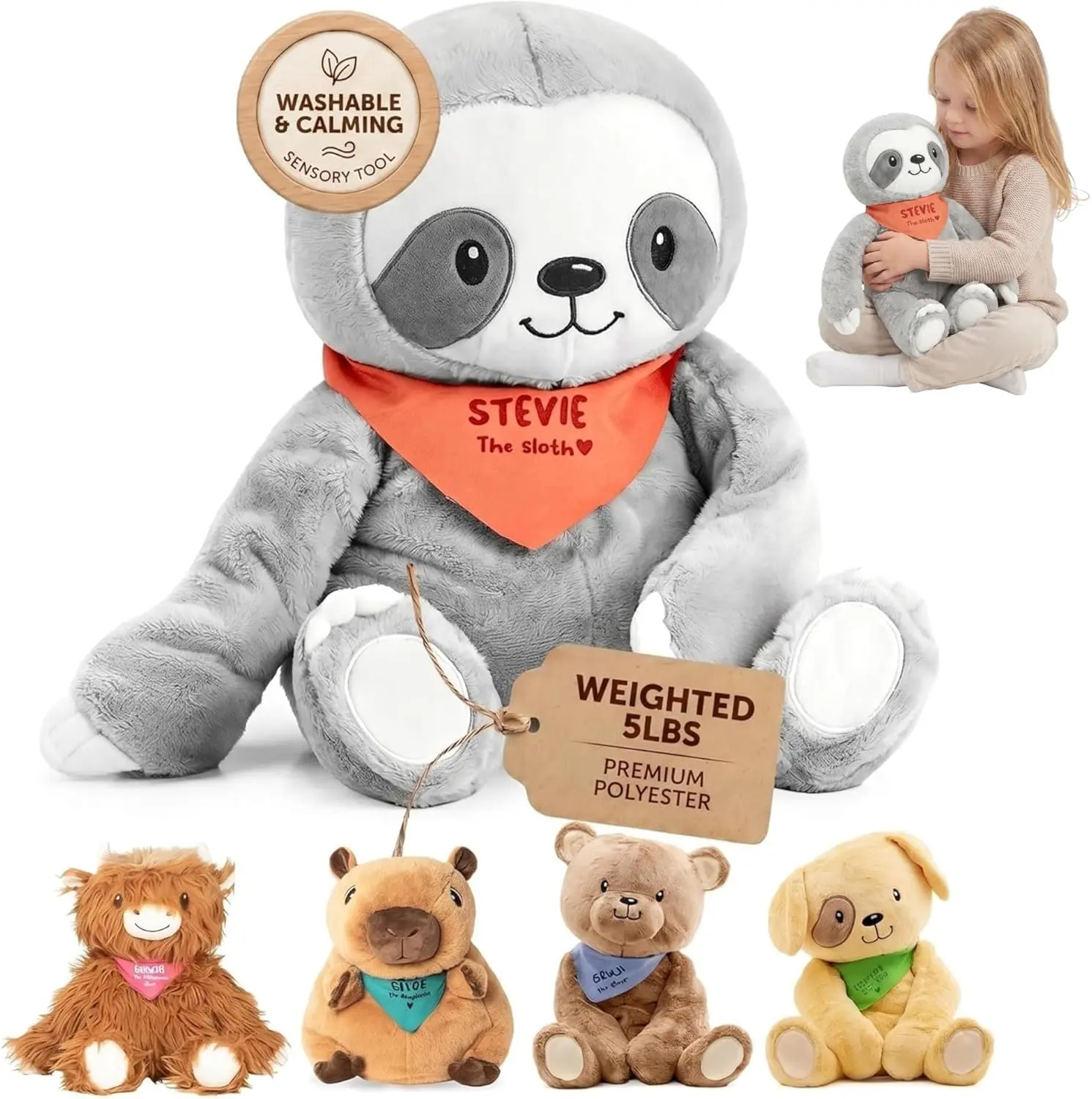 Lilly's Love 5lb Premium Weighted Stuffed Animal | Washable Sensory Toy for Anxiety & ADHD | Unique Valentine's Day, Baby Shower & Birthday Gift Idea | Soft Plushie for Kids, Boys, Girls