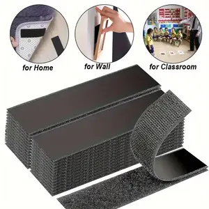 100 PCS Heavy Duty Double Sided Hook and Loop Strips | Reusable Adhesive Mounting Tape Strong Stick for Wall Hanging Picture Frames Cable Organizer DIY Home Decor Office Organization