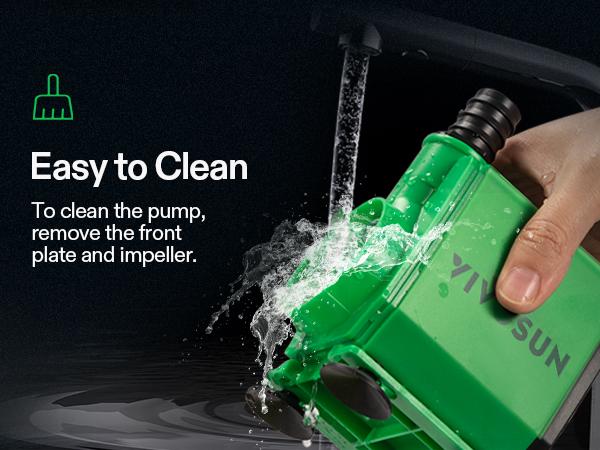 VIVOSUN 800GPH Submersible Pump(3000L/H, 24W), Ultra Quiet Water Fountain Pump with 10ft. High Lift with 6.5ft. Power Cord, 3 Nozzles for Fish Tank, Pond, Aquarium, Statuary, Hydroponics