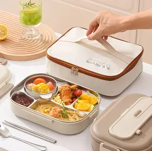 304 stainless steel partitioned insulated lunch box for students and office workers, large capacity, microwave-compatible, perfect for outdoor lunches. Multi-Layer Bento Box with Tableware thermal container lunchable food gear portable