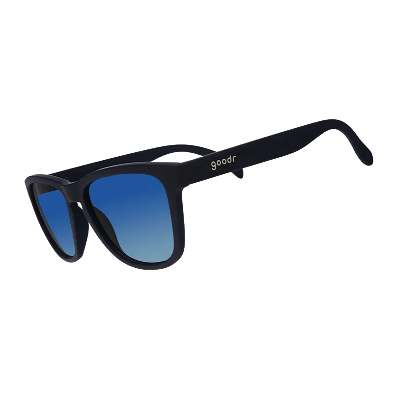 Goodr Drinks Seawater Sees Future Navy OG Frames Blue Gradient Lenses Trendy Square Sunglasses Modern Sunglasses