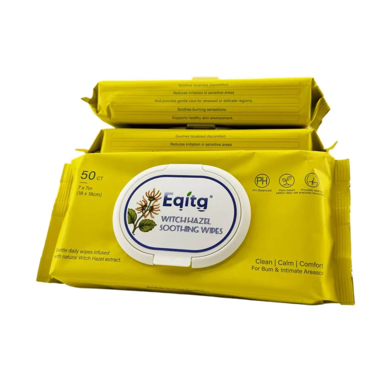 Gentle Witch Hazel Flushable Toilet Wipes - Biodegradable Towelette, Eco-Friendly Intimate Care, Sealed Box, Clean & Refreshing, 50 Sheets