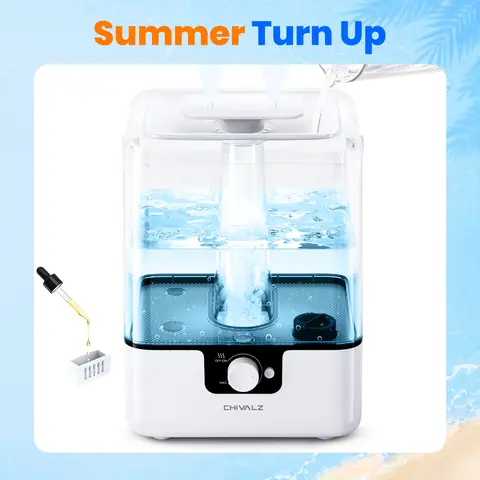 Chivalz 2-in-1 Aroma Humidifier & Air Purifier (4L/6L), Top-Fill, Remote/Manual Control, Cool Mist, 360° Diffuser Nozzle, Filter Set, 50hrs Runtime, 322 Sq. Ft Coverage, Automatic Shutoff for Bedroom, Baby Nursery, Household Appliances #DealsForYouDays
