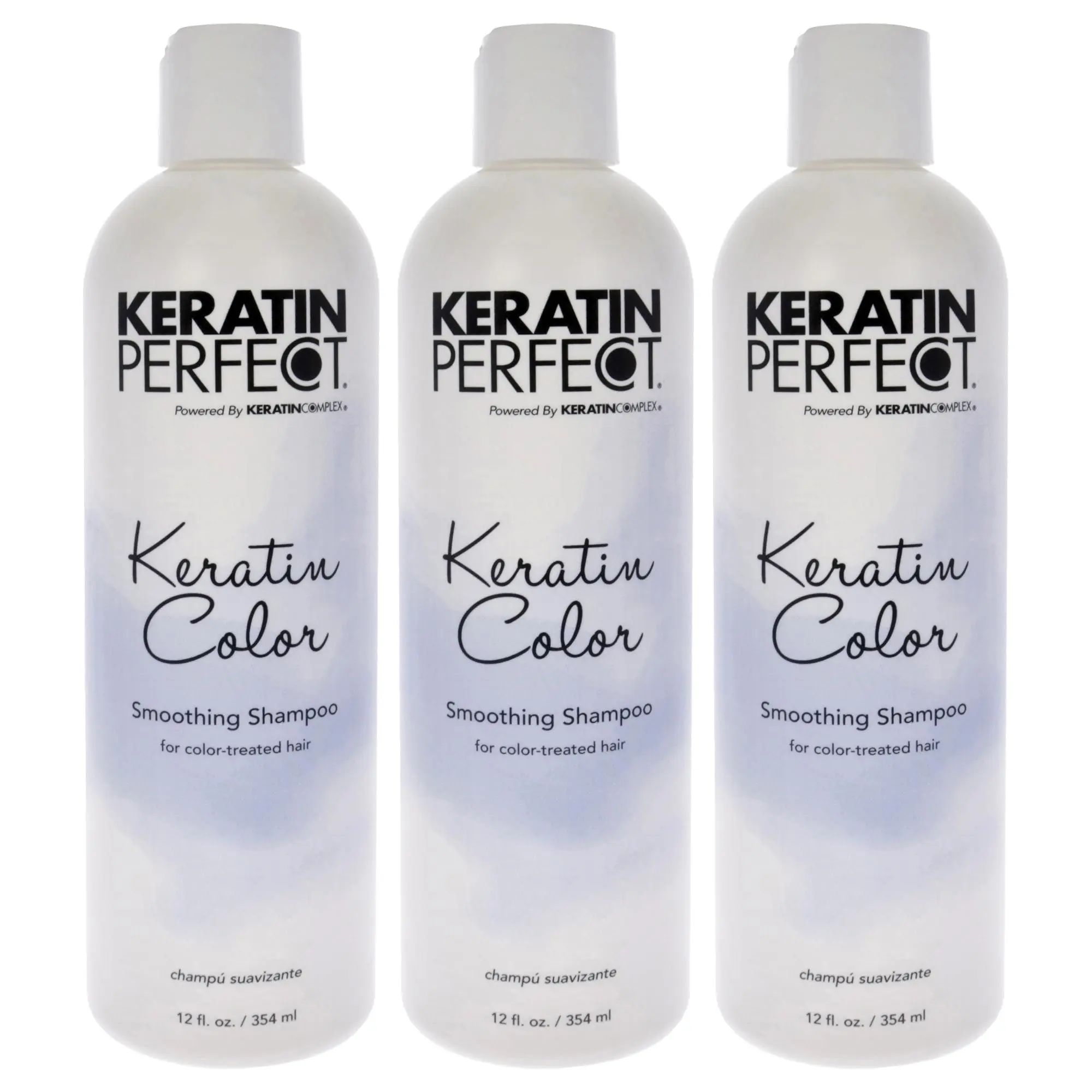 Keratin Color Hair Care Shampoo - Keratin Perfect Smoothing Unisex Shampoo, 12 oz, Pack of 3