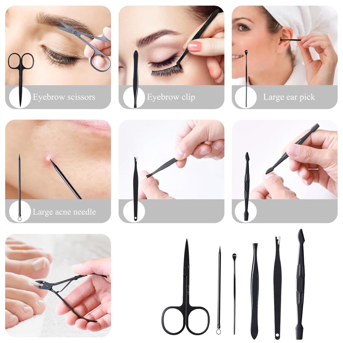 8/24/15pcs Professional Nail Clipper Set with Storage Case, Portable Manicure & Pedicure Tool Set, Nail Cutter Kit Wallet, Nail Care Tool for Home & Travel, Body Care Products, Thanksgiving and Christmas gifts