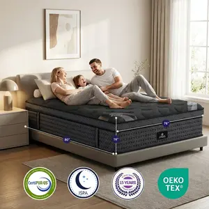 Fansace 14 inch King size Fiberglass-free spring Mattress,Memory Foam with independent Pocket Spring,Hybrid Mattress Medium Firmness,Lumbar Support,For Home Rooms Hotels,Boxed Halloween Christmas Gift Furniture Ergonomic Interior Modern