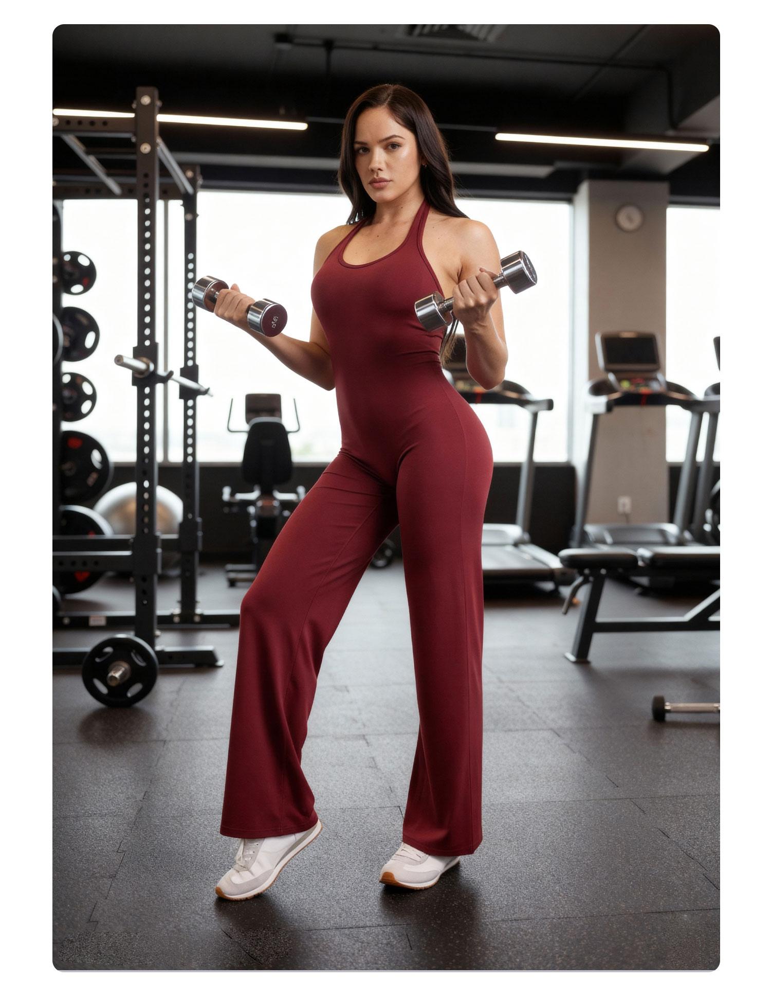 YEOREO Women's Wide Leg Sleeveless Yoga Jumpsuit Romper with Adjustable Fit & Hidden Scrunch for Glute Support Greenish YEOREO Women's Wide Leg Sleeveless Yoga Jumpsuit Romper with Adjustable Fit & Hidden Scrunch for Glute Support Greenish