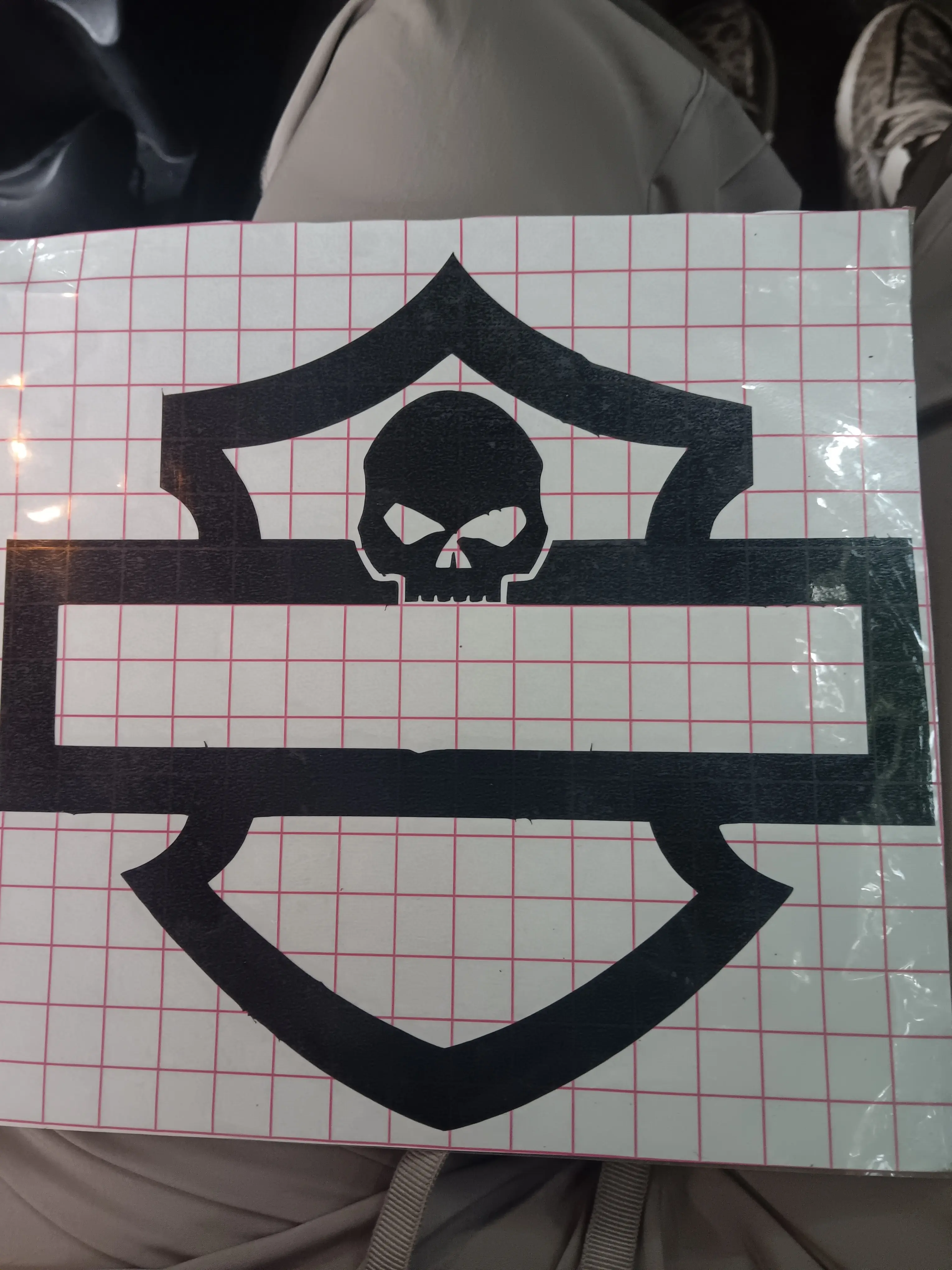 Motorcycle Skull Shield & Banner Sticker, Durable Automotive Motorcycle Accessory for Decoration