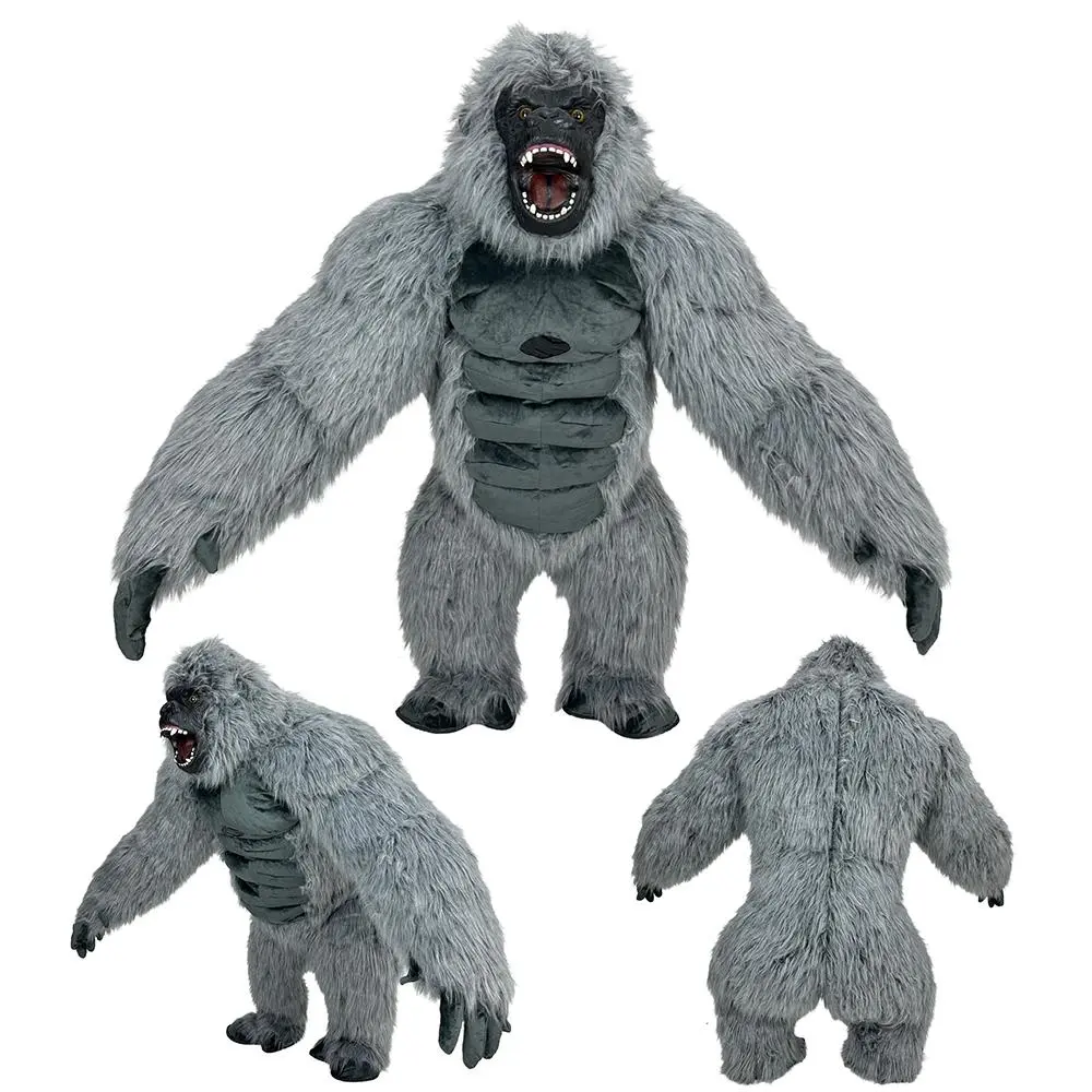 8.2 ft giant fashionable inflatable gorilla costume set with diamond design mascot outfit and accessories, suitable for Halloween parties and stage performances; inflatable costume set Dino Suit Devil Costume