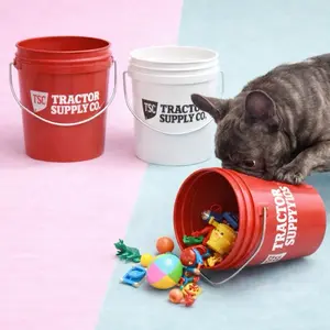 2x mini buckets Red & White TractorSupply