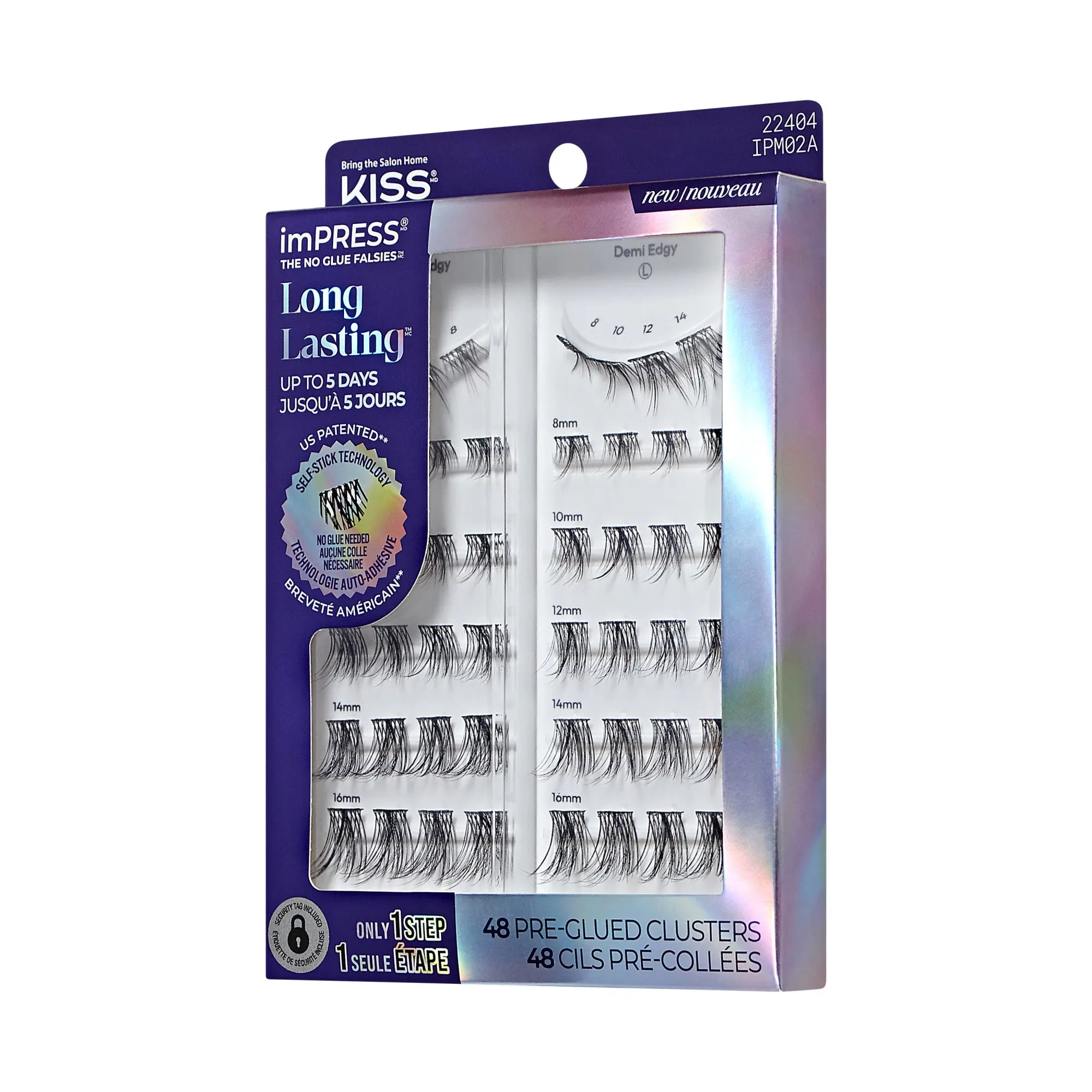 Impress Falsies Long Lasting Pre-Glued Lash Clusters Kit - Demi Edgy