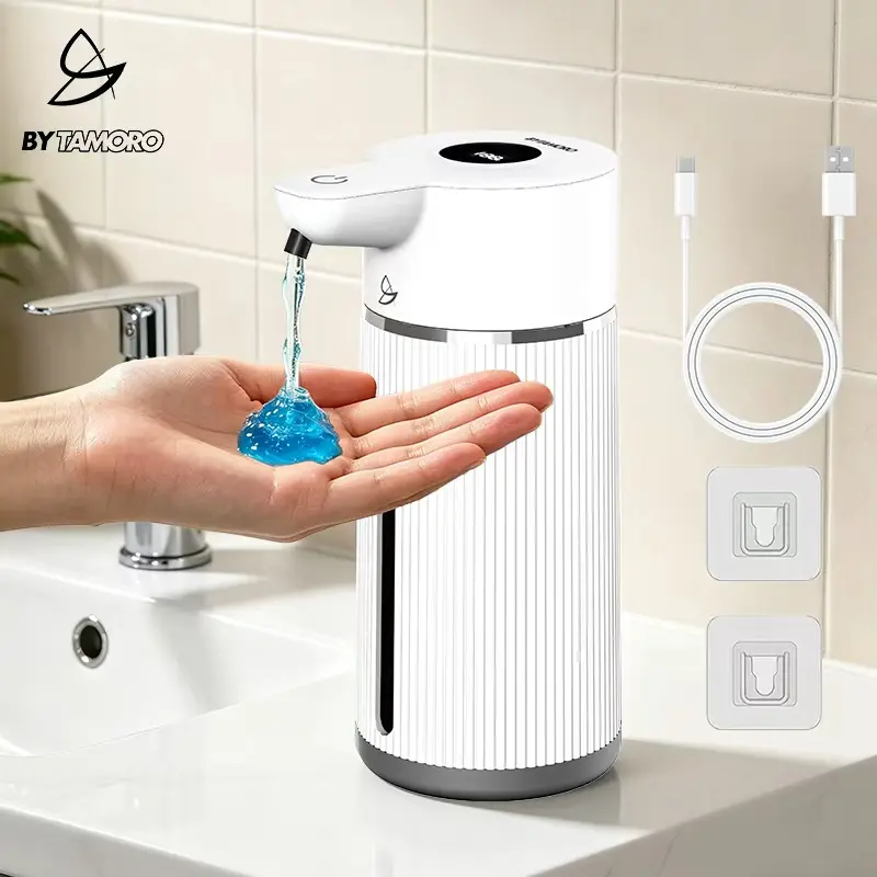 Automatic Soap Dispenser, 15oz Touchless Liquid Soap Dispenser, USB Rechargeable, 4 Adjustable Levels, Waterproof, Kitchen Gadgets, Home Essentials Hand Wall, Bathroom soap dispenser