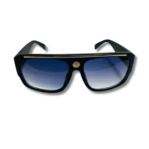 The Tiberius Italian Inspired Square Sunglasses x Gold Accents x Lion Emblem x Available in Four Colors