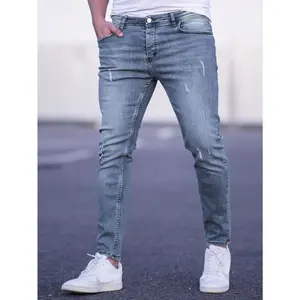 Manfinity Homme Men Ripped Frayed Cat Scratch Skinny Jeans Menswear Stretch Pants Trouser Denim Streetwear baggy jeans men baggy pants skinny jeans bootcutjeansmen flaredjeansmen