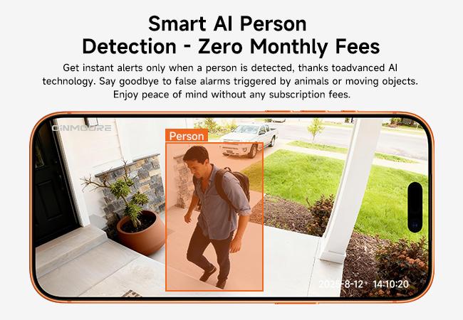 【New Year Big Sales】CINMOORE Outdoor/Indoor Magnetic wireless Camera 2.5K free install Smart Garage 2.4G wifi Security Camera – HD Video, Night Vision, Motion Detection, Magnetic, Wi-Fi, Two-Way Audio, Smartphone Control Lens