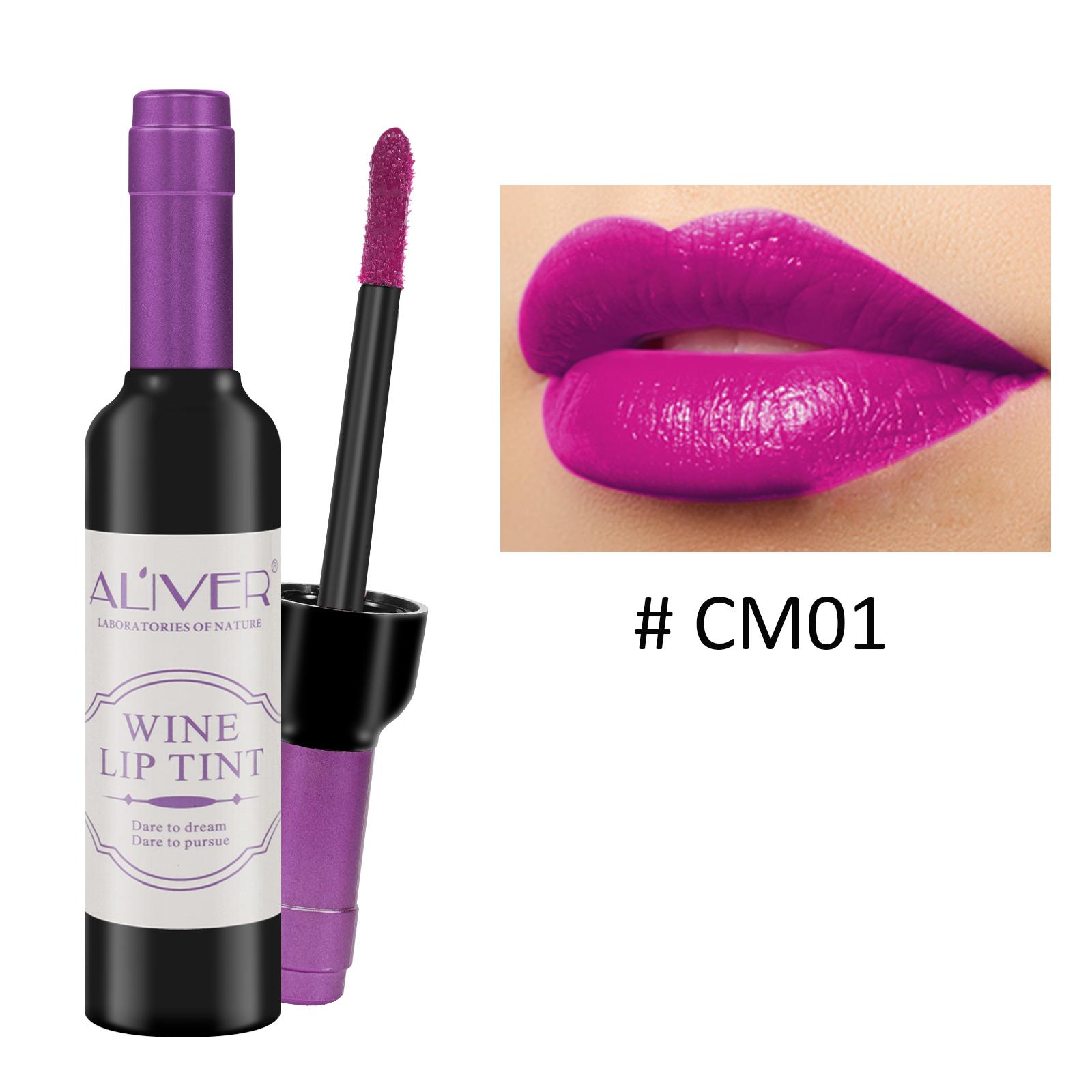 ALIVER Lip Tint, 6 Color Lip Gloss Set - Waterproof Matte Velvet Effect - Lipstick, Makeup Cosmetic Glossy