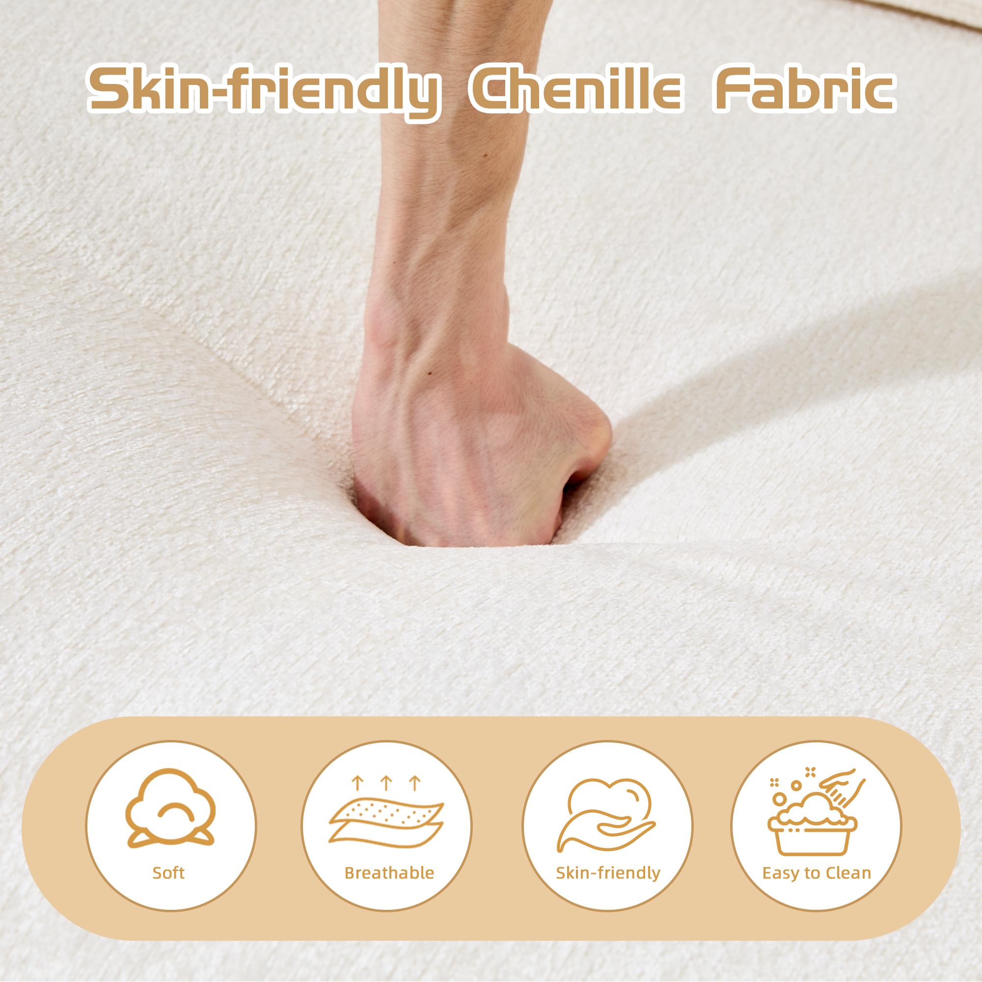 QAK 138" Oversized Modular Cloud Giant Sofa Sectional Couch with Deep Seats Wide Armrests Multiple Pillows Boneless Couches Sofas Loveseat for Living Room Bedroom Apartment Soft Plush