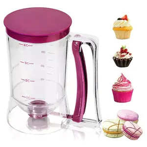 900ml Batter Dispenser for Cupcakes, Muffins, Pancakes, and Waffles - Plastic Kitchen Measuring Baking Tool