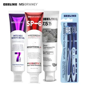 【live only】CEELIKE | MSDRWIKEY 4-Pack Toothpaste Set - 3 Toothpastes & 1 Soft Bristle Criss-Cross Toothbrush , Complete oral cleaning and long-lasting fresh breath