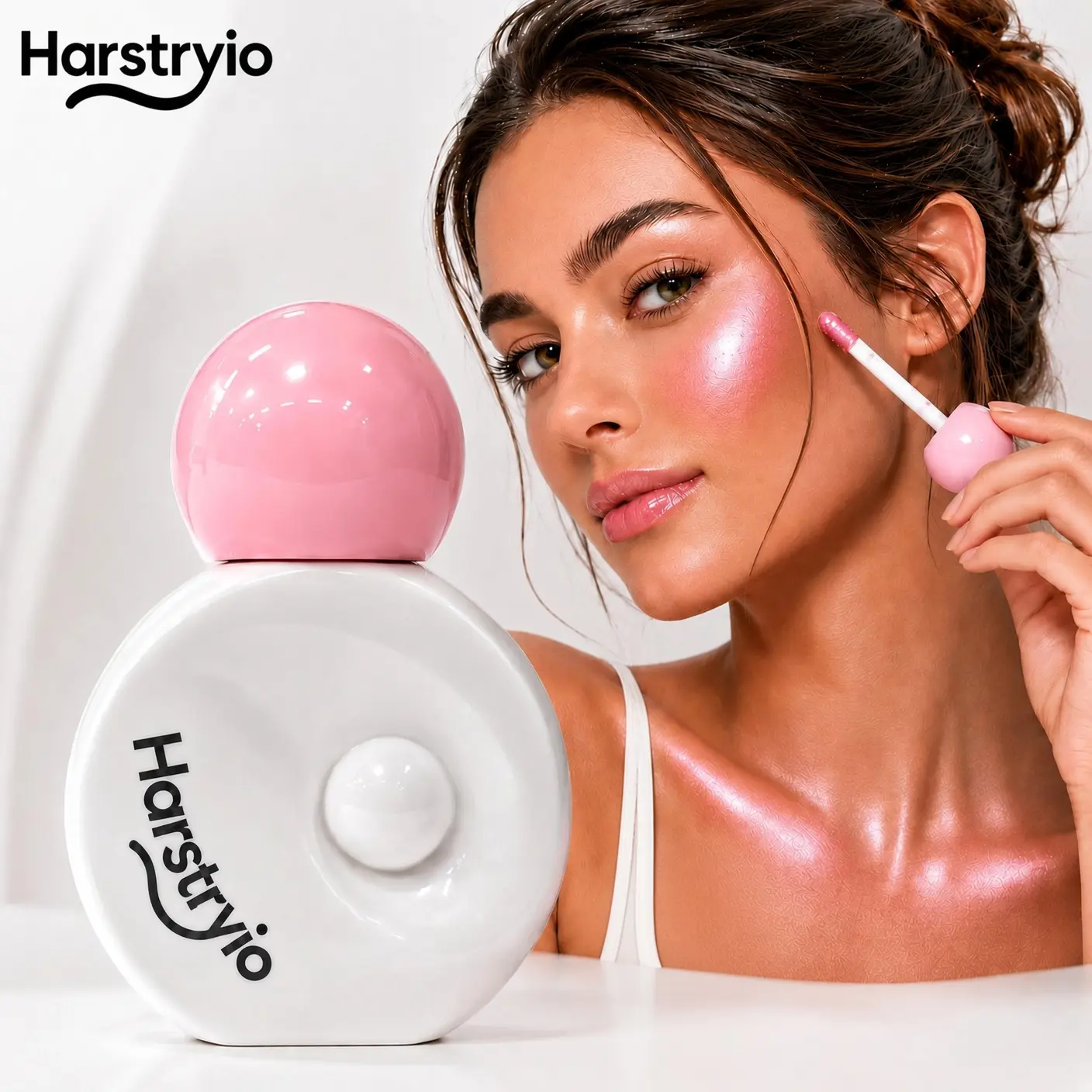 Women's Bulb-Shaped Liquid Highlighter Cosmetic - Halo Glow Drops, Dazzling Natural Dewy Luminous Illuminator, Smooth Blendable Buildable Shimmer, Eyeshadow, Foundation-Mixable, Face & Body Use, All Tones, 12-Month Shelf, Daily & Party Makeup#backtoschool