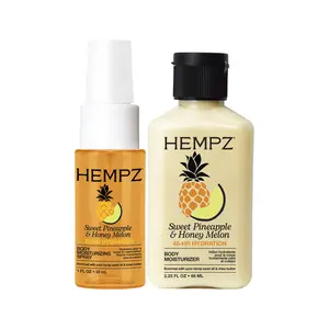 Hempz Exclusive Sweet Pineapple & Honey Melon Moisturizing Fragrance Spray & Body Lotion Travel Bundle