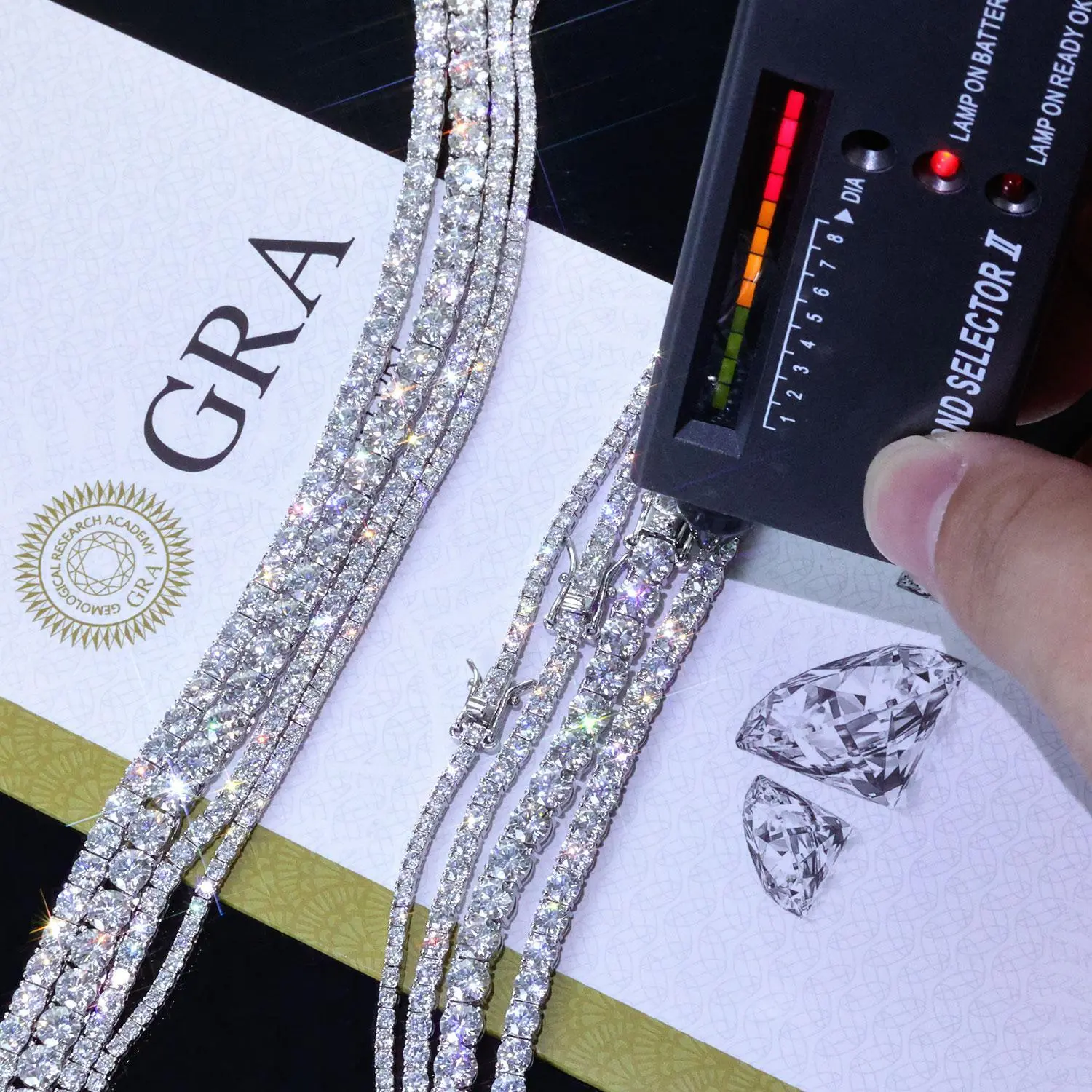 ESKEEM  Silver VVS Moissanite Tennis Bracelet 2/3/4/5 MM Iced Out Diamond Tennis Chain Pass GRA Diamond Test In Stock
