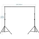 VINGLI Photography Lighting, 6.5ft x 10ft Backdrop Stand and Umbrellas Continuous Lighting Kit for Photo Studio Product, Portrait and Video Shoot Photography