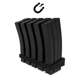Mag-Tex Magnetic AR-15 Magazine Holder 5 Mags Compatible with All AR15 Mags PMAG30 Steel Mag Storage Organizer ABS-like Resin Made in USA