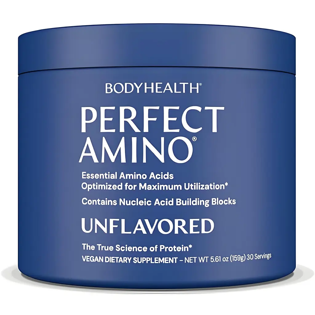 BodyHealth Perfect Amino Powder - BCAA & EAA for Pre & Post Workout - Amino Acid Energy Drink for Men & Women Vegan Dietary Supplement - Fitness