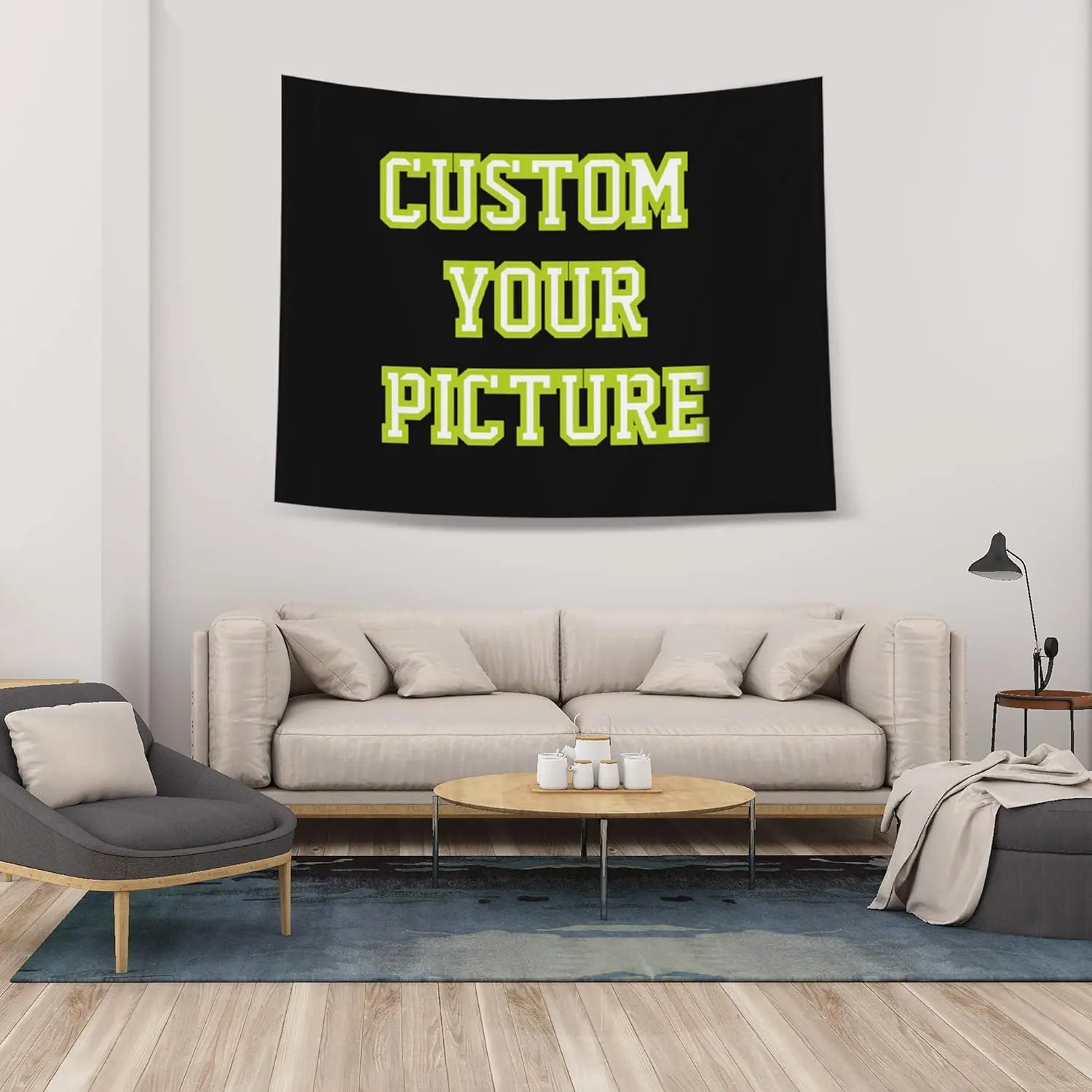 Customizable Image Tapestry - Upload Your Design, Horizontal-Vertical Printing, Multiple Sizes, Personalized Home Decor for Bedroom, Ideal University Gift for Teenage Boyfriend