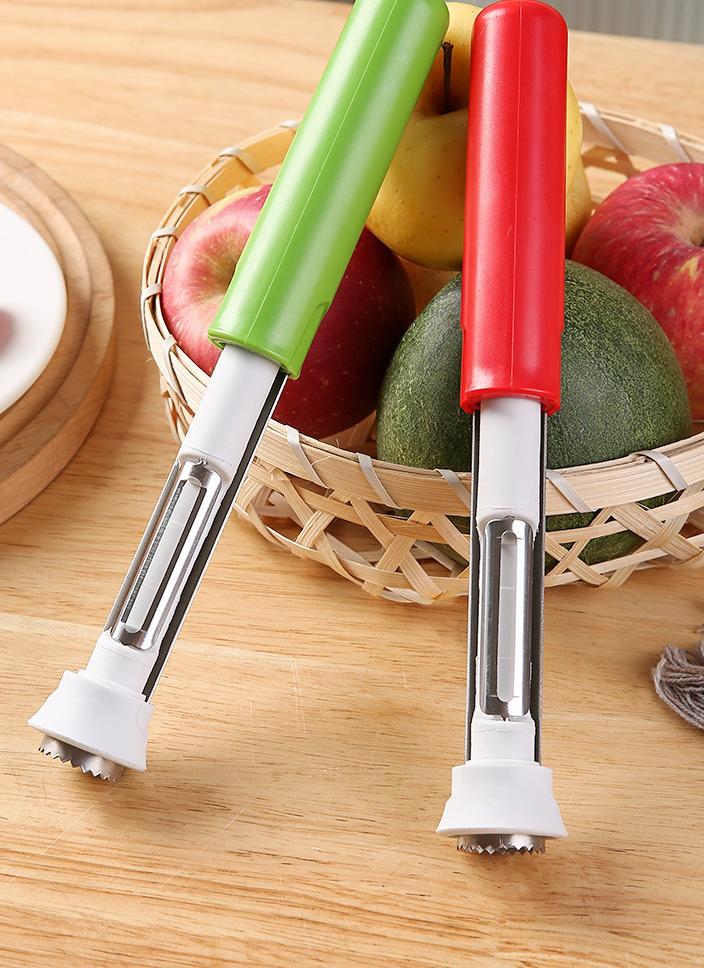 Kitchen Essential: 2-in-1 Stainless Steel Corer Peeler with Telescopic Grip | Works for Apples, Pears, Potatoes & More