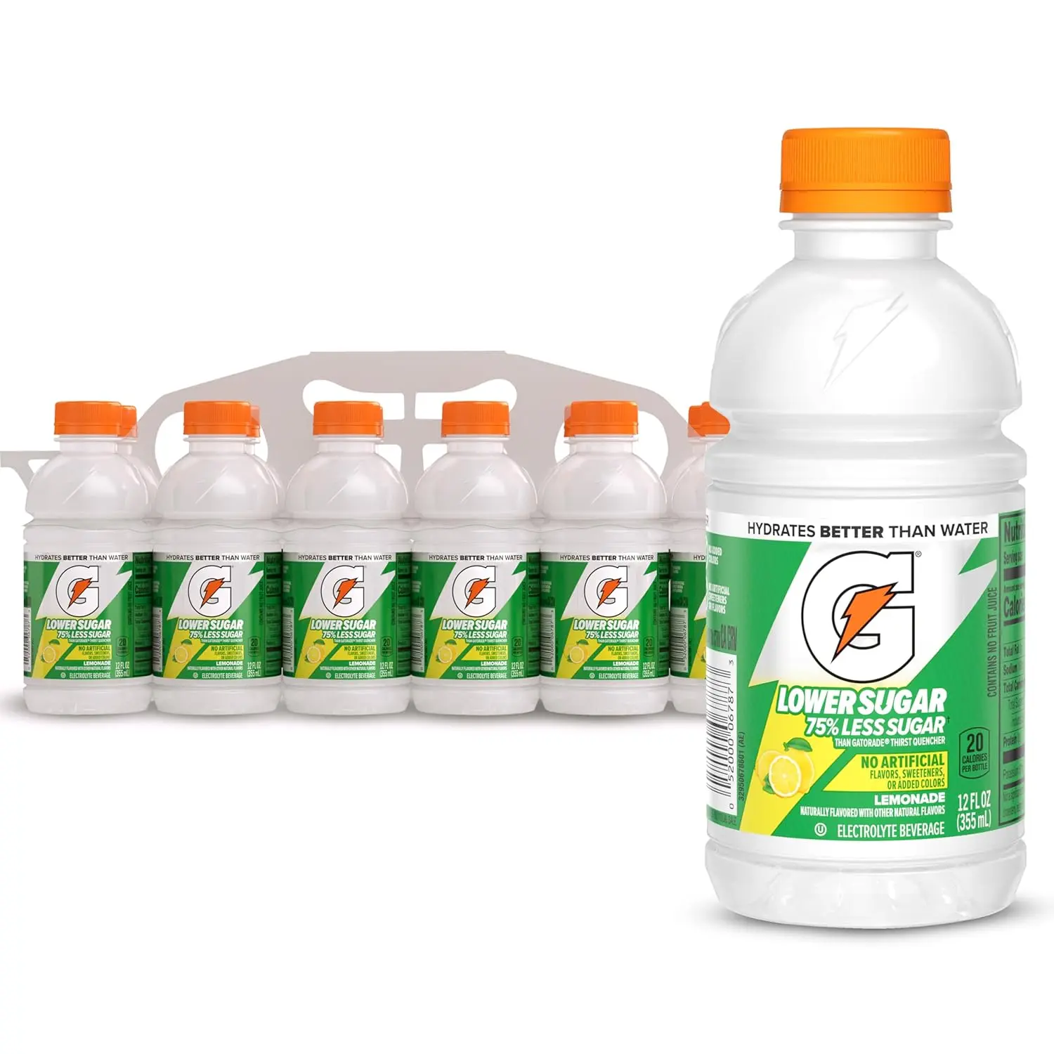 Gatorade Lemonade Electrolyte Hydration Drink 12oz 12-Pack | Low Sugar No Artificial Sweeteners Clean Sports Beverage Daily Refresh