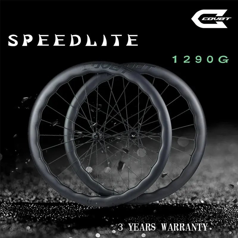 Covet 700c Carbon Rim Clincher Tubeless Wave-Like Carbon Wheelset 1290g Wing 20 Spoke For Racing Bike[ports]