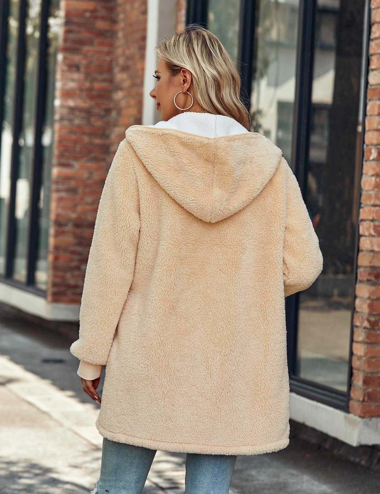 Women's Casual Full Zip Up Sherpa Lined Hoodie Sweatshirt Jacket Coat  Womenswear Tops FallFreshness #outdoorfun